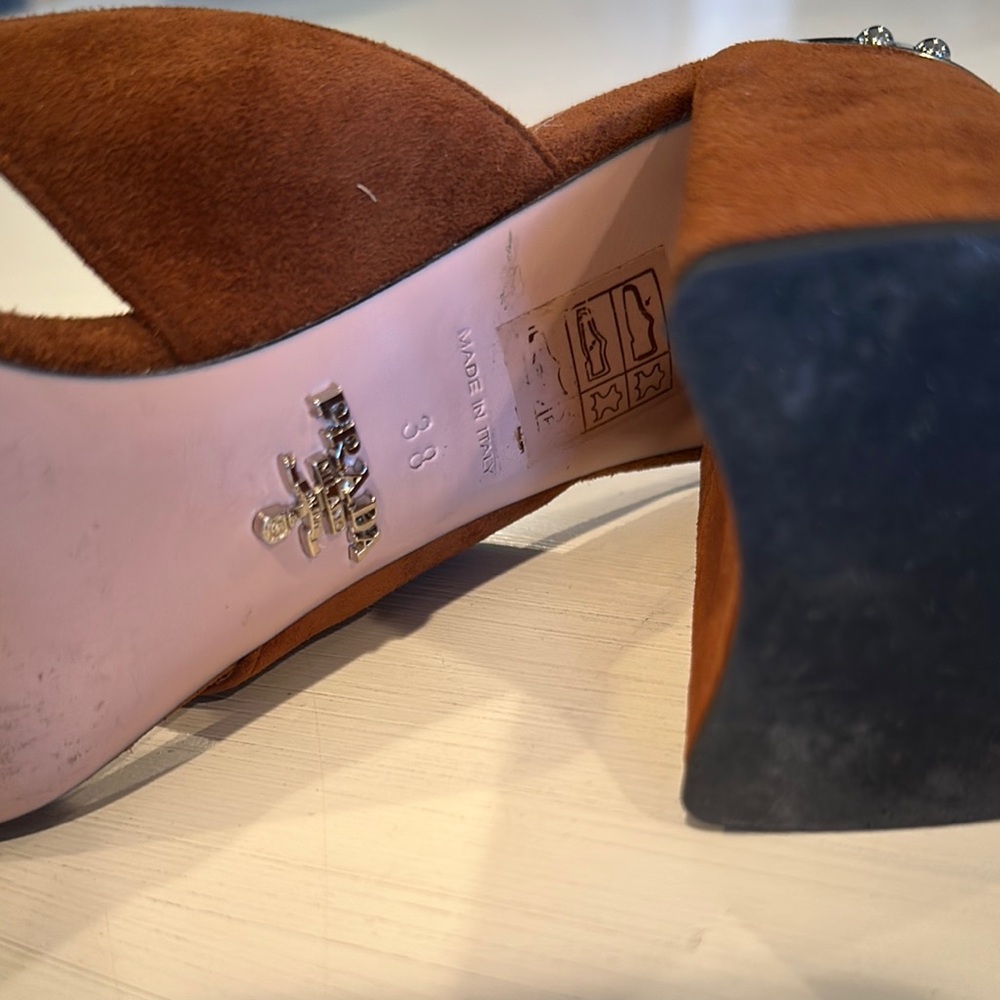 Prada Brown Sandals with Chunky Heel - Picture 8 of 8